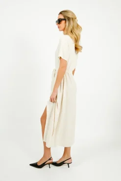 Selected Femme SLF Viva Damina Dress in Sandshell