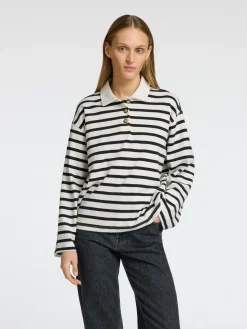 Selected Femme SLF Wada LS Stripe Collar Top