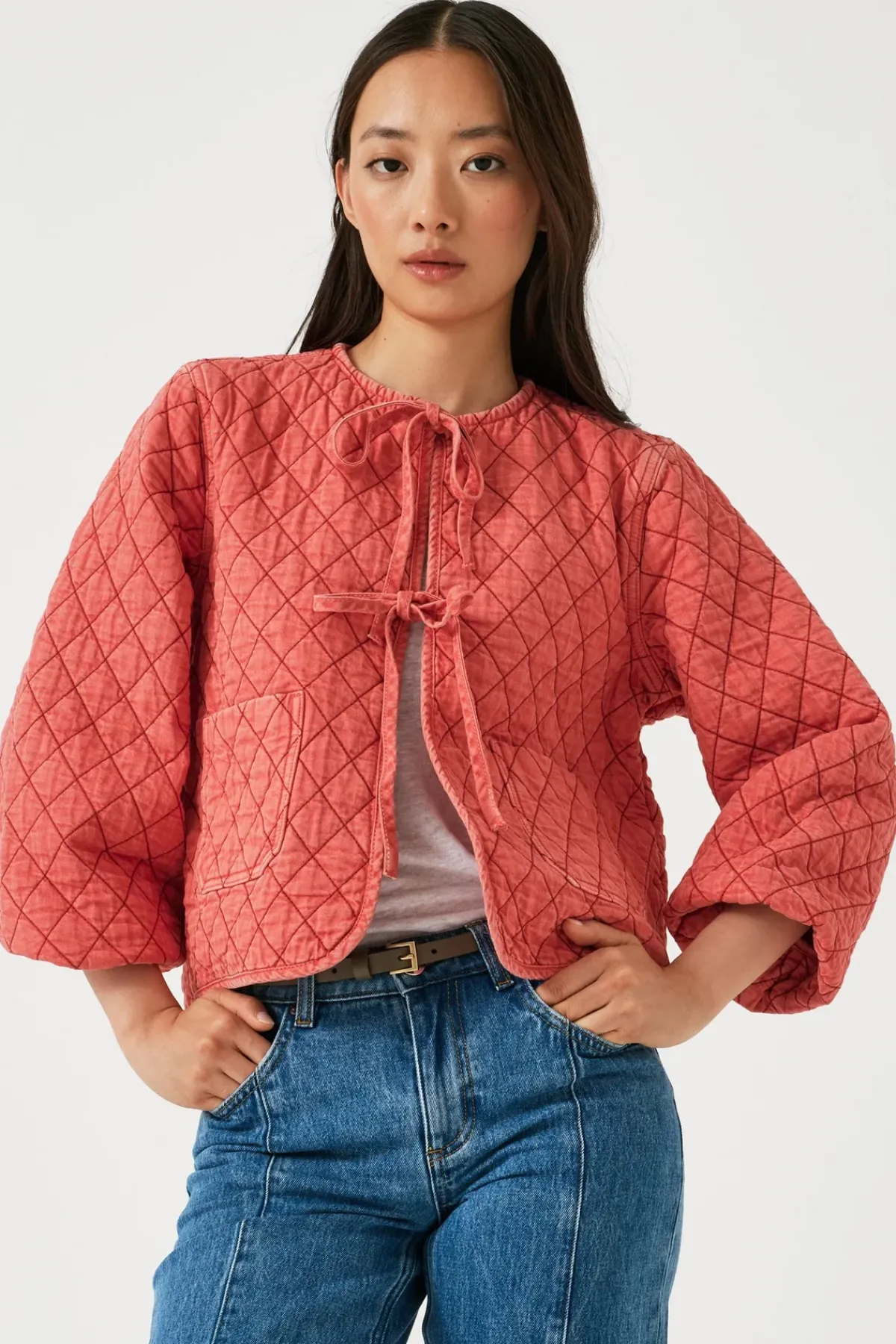 Seventy+Mochi Su0026M Aria Jacket in Mineral Red