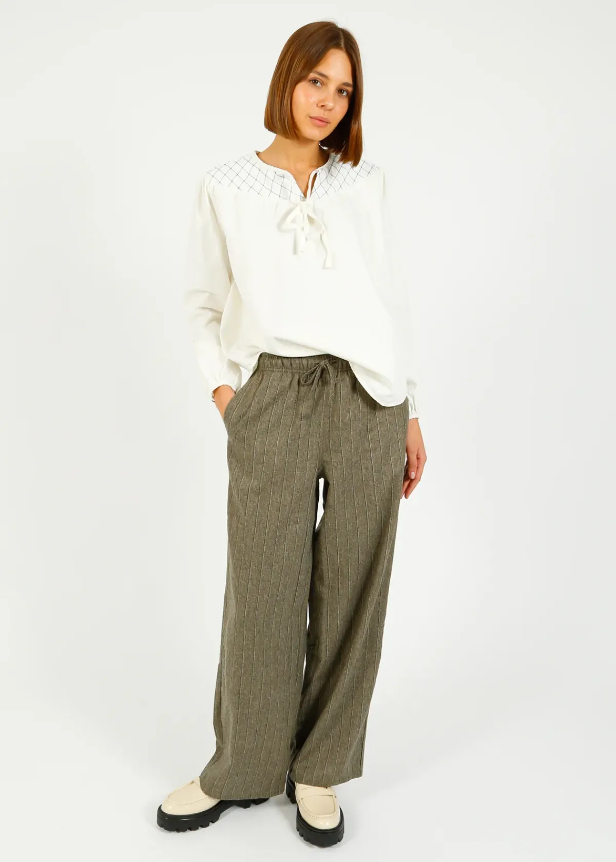 Seventy+Mochi Su0026M Clio Blouse in Ecru