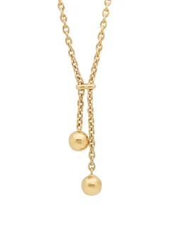 Tilly Sveaas TS Double Ball Gold Lariat Necklace