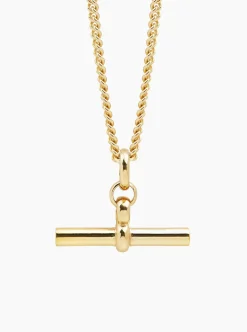 Tilly Sveaas TS Giant Gold T Bar on Curb Chain