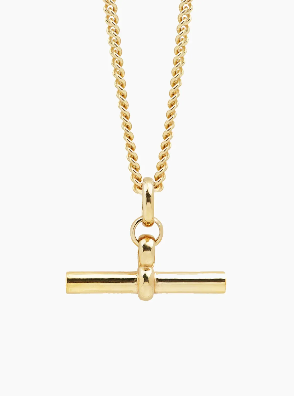 Tilly Sveaas TS Giant Gold T Bar on Curb Chain