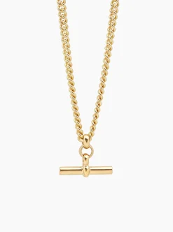 Tilly Sveaas TS Gold T-Bar Curb Link Necklace 40cm
