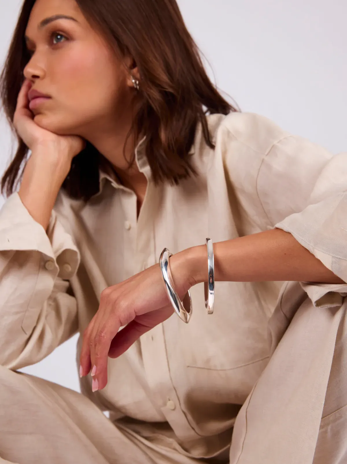 Tilly Sveaas TS Silver Plated Retro Bangle