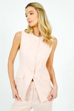 Veronica Beard VB Lois Vest in Pink Shell