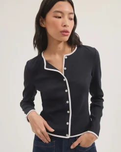 Veronica Beard VB Wilmer Cardigan in Navy