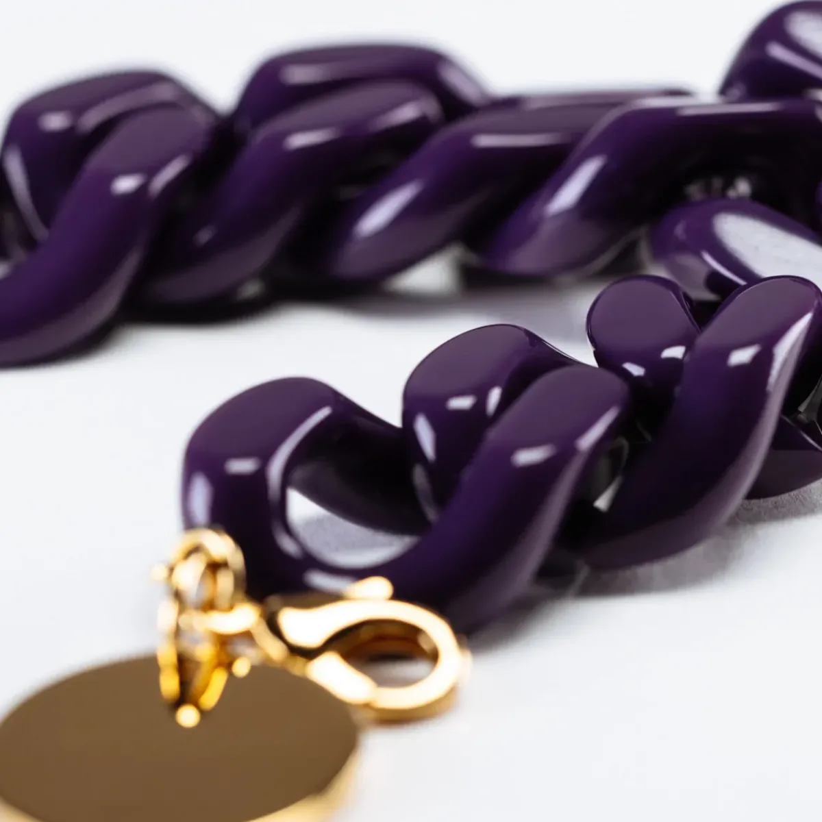 Vanessa Baroni VBARONI Flat Chain Bracelet in Purple