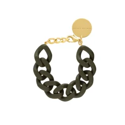 Vanessa Baroni VBARONI Flat Chain Bracelet in Dark Olive