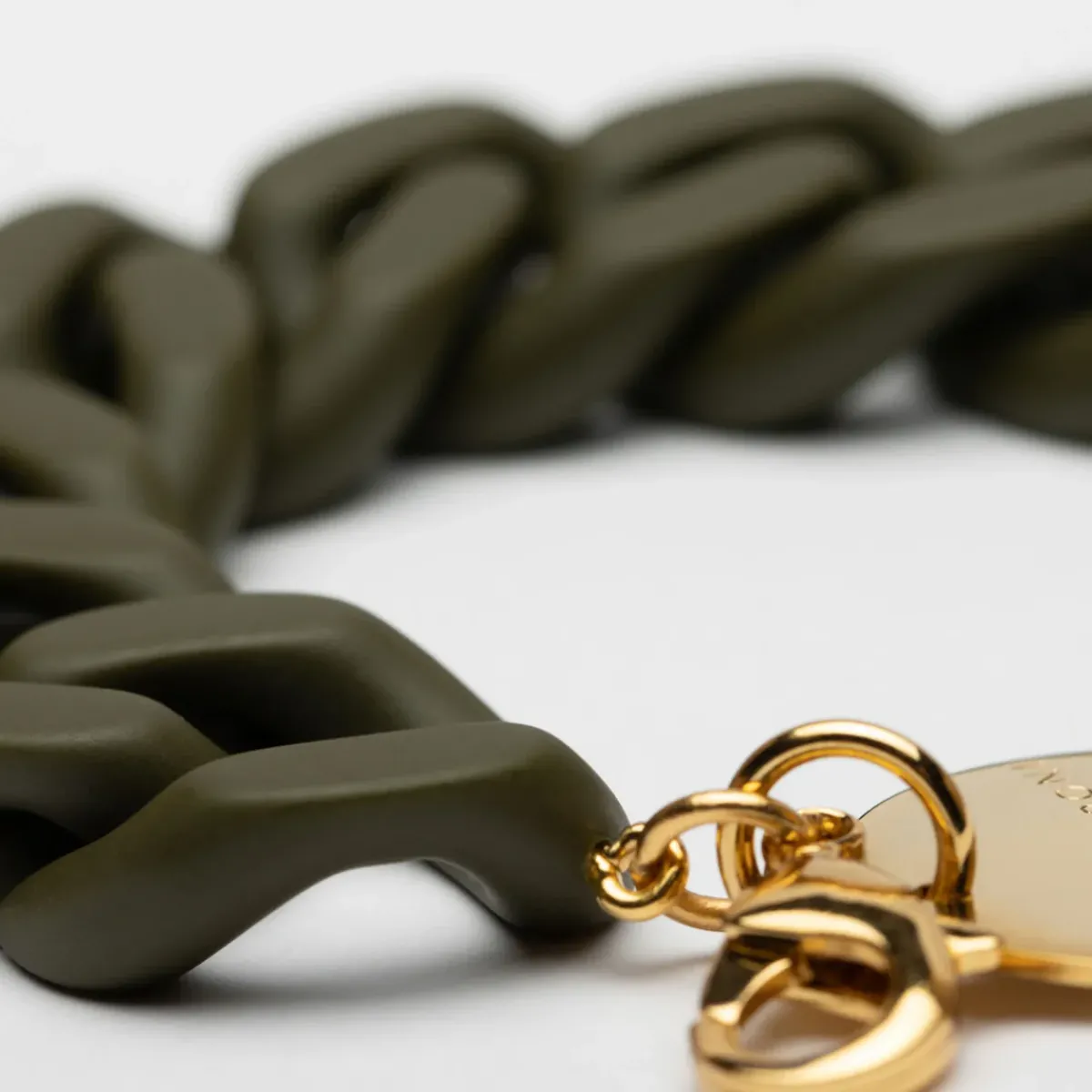 Vanessa Baroni VBARONI Flat Chain Bracelet in Dark Olive