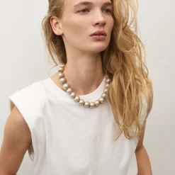 Vanessa Baroni VBARONI Short Bead Necklace in Champagne