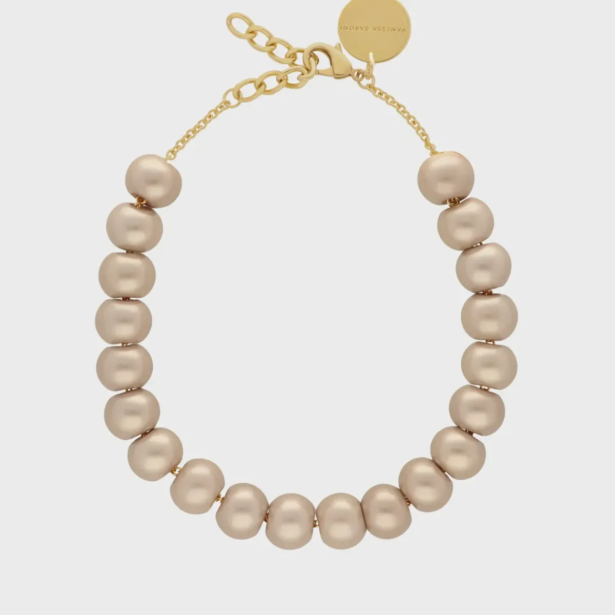Vanessa Baroni VBARONI Short Bead Necklace in Champagne