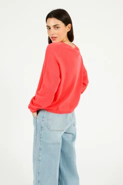 VK Cashmere VK Agatha Crew Neck in Coral Reef