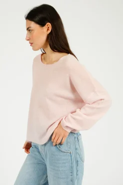 VK Cashmere VK Agatha Crew Neck in Misty Pink