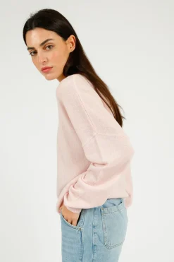 VK Cashmere VK Agatha Crew Neck in Misty Pink