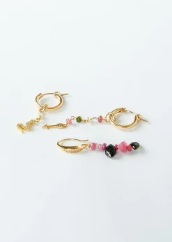 Zoi Higia Earrings in Sapphire Rose, Tourmaline