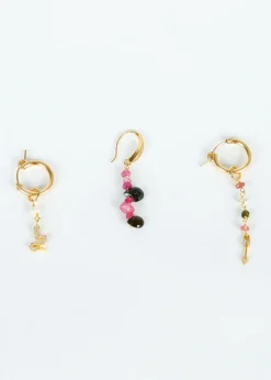 Zoi Higia Earrings in Sapphire Rose, Tourmaline