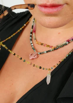 Zoi Palace Glasses Chain, Pyrite, Emerald, Snake, Stars